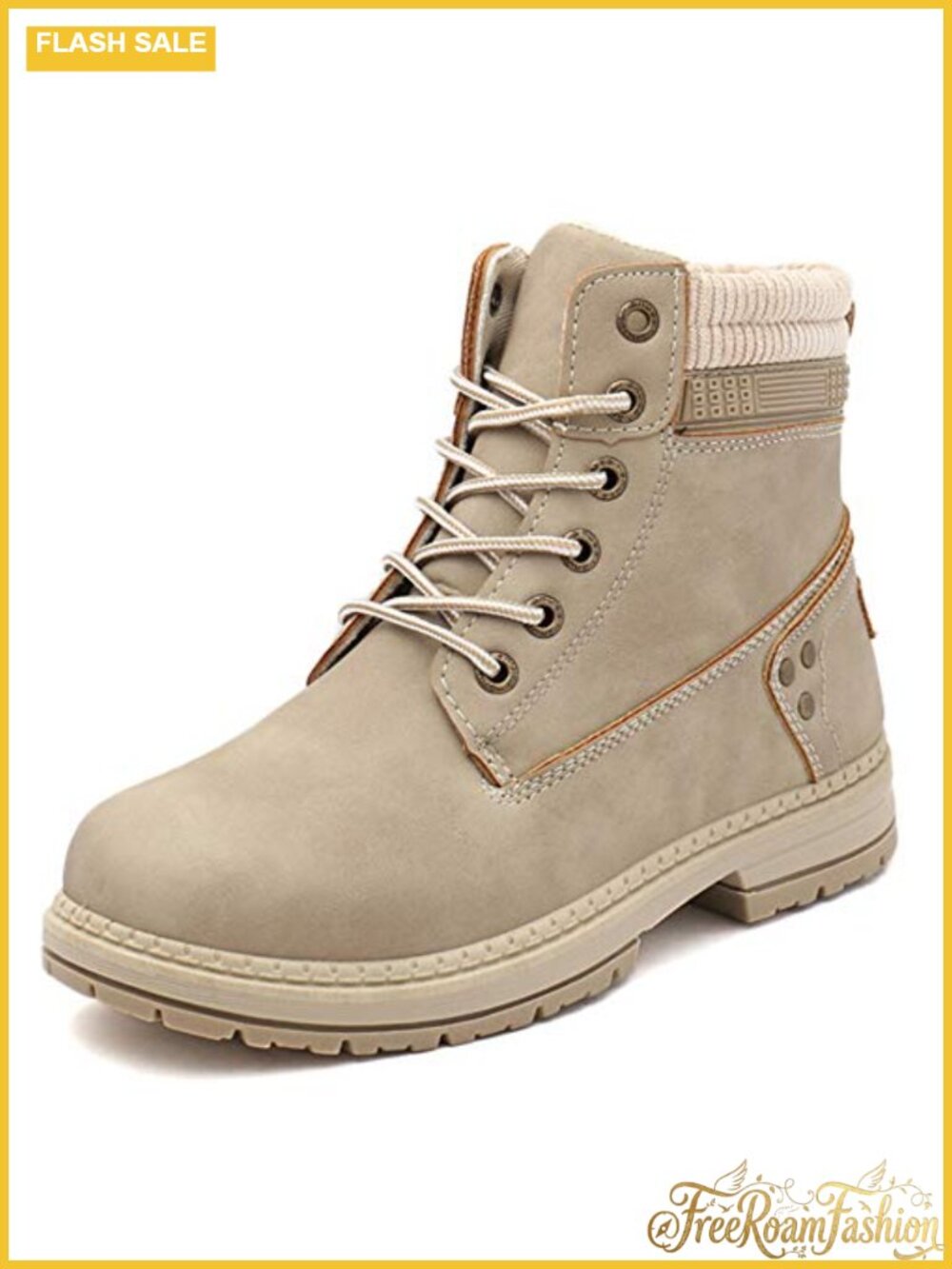 Waterproof Lace-Up Hiking Combat Ankle Boots Memory Foam Work Boots